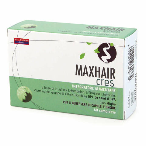 Max Hair Cres 60 Compresse - Integratore per Capelli e Unghie