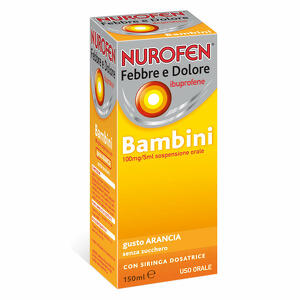 Nurofen - Febbre e dolore bambini - 100 mg/5 ml sospensione orale senza zucchero gusto arancia