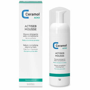 Unifarco - Ceramol Actiseb Mousse 150ml - Detergente per pelle acneica