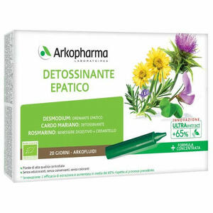 Arkofarm - Arkofluidi Detossinante Epatico 20 Flaconcini - Formula vegetale per il benessere del fegato