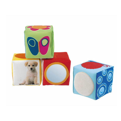 Animal Cube - Set composto da 4 cubetti, facili da afferrare ed impilare
