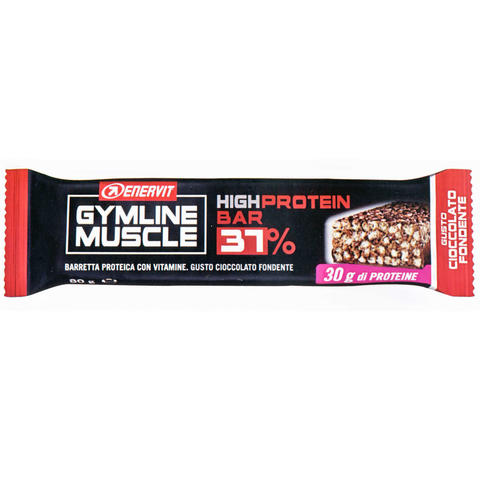 Barretta Alimentare con Proteine al 37% - Gusto Cioccolato Fondente - Gymline Muscle