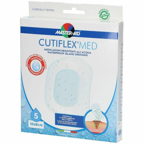 Cutiflex - Medicazione Autoadesiva Trasparente Impermeabile Contro Acqua E Batteri - 10x8 Cm 5 Pezzi