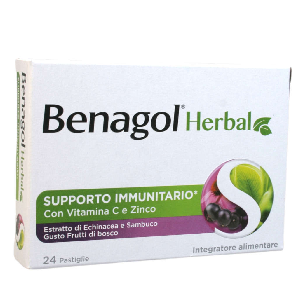 Benagol - Herbal - Gusto frutti di bosco con estratto di echinacea e sambuco