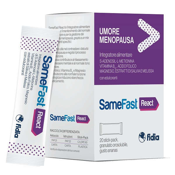 volleyball Patent Clan Samefast - React - Umore menopausa - 20 stick pack: in offerta a € 20.30