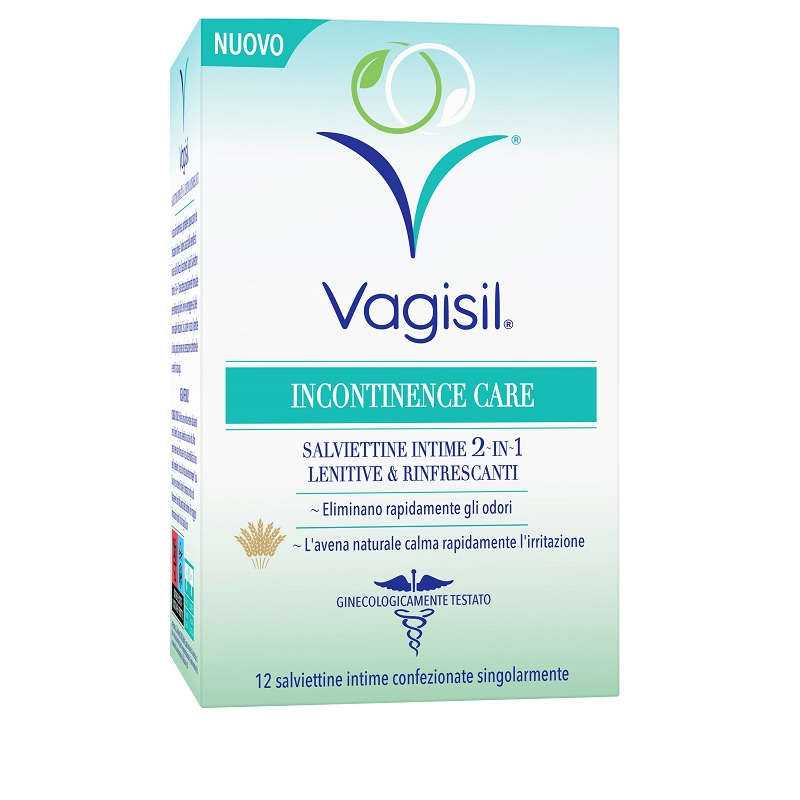 Vagisil - Incontinence Care Salviettine intime 2 in1 - Lenitive e Rinfrescanti