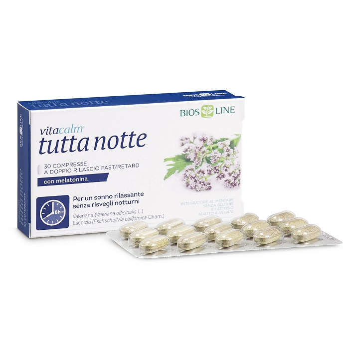Vitacalm - Tutta notte - Con melatonina 30 compresse