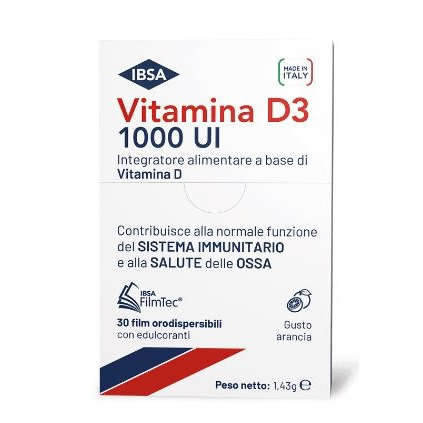 Ibsa - Vitamina D3 1000UI - 30 film orodispersibili