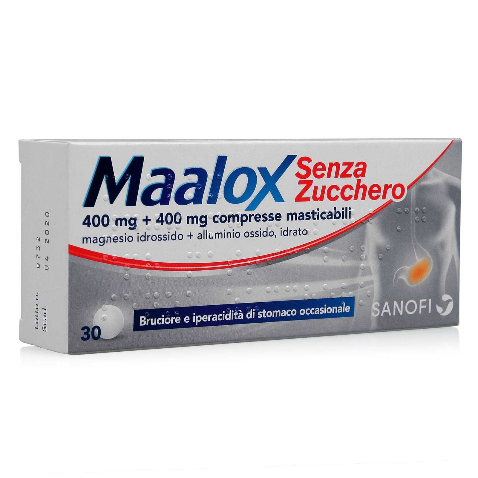 Maalox - 30 compresse masticabili - Senza zucchero