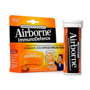 Airborne - ImmunoDefence - Compresse Effervescenti all'Arancia - Integratore Alimentare