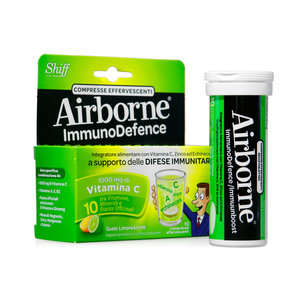 Airborne - Integratore Alimentare con Vitamina C - ImmunoDefence - Compresse Effervescenti gusto Limone e Lime
