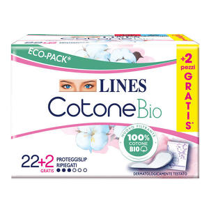 Lines - Cotone Bio - Salvaslip ripiegati 24 pezzi
