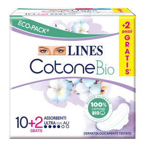 Lines - Cotone Bio - Ultra ali 10+2 pezzi