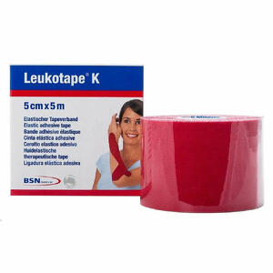 Leukotape k - Benda anelastic per taping kinesiologico - Rosso 5x500 cm